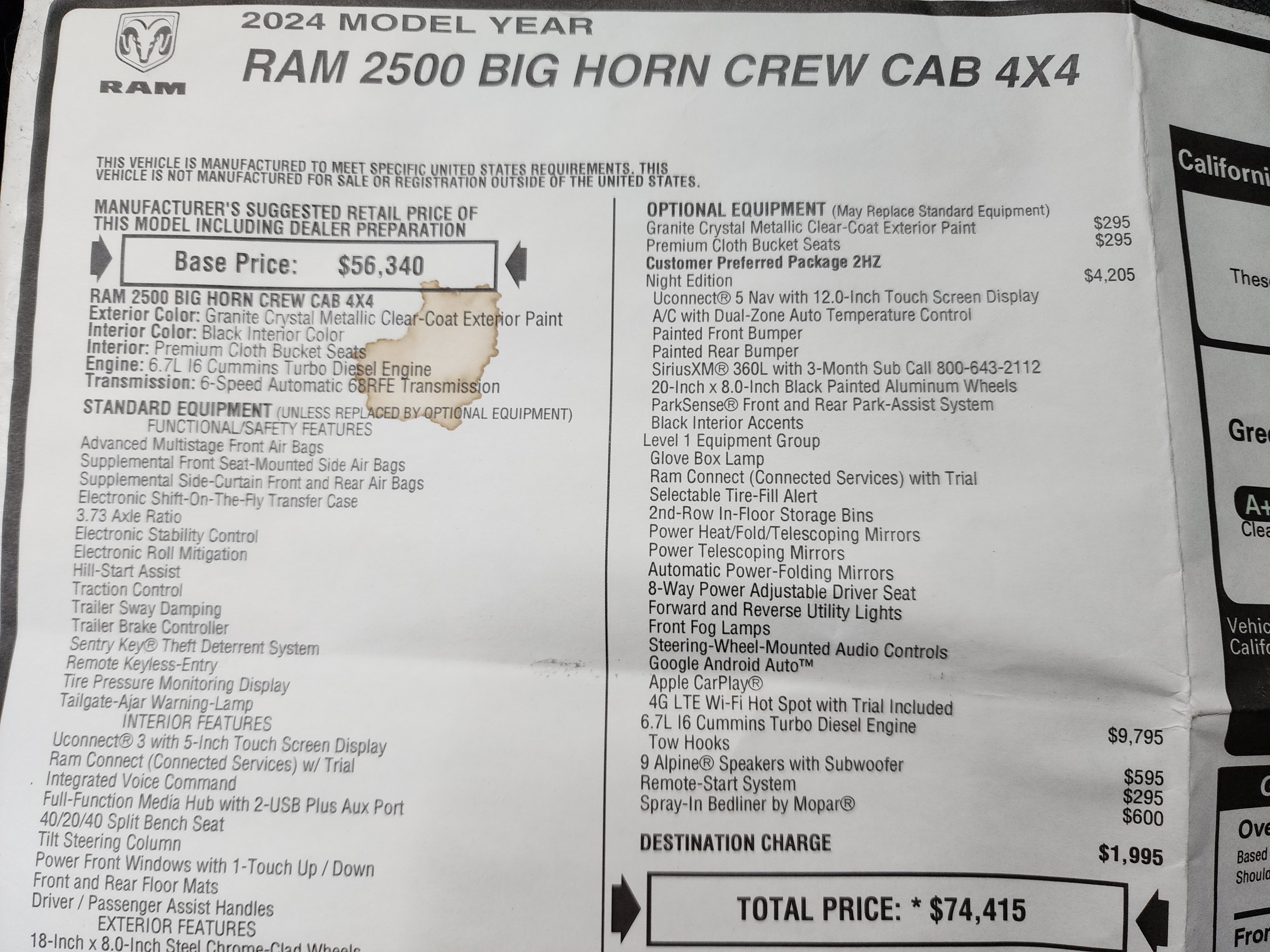 Used 2024 RAM 2500 Big Horn w/ Night Edition image 44