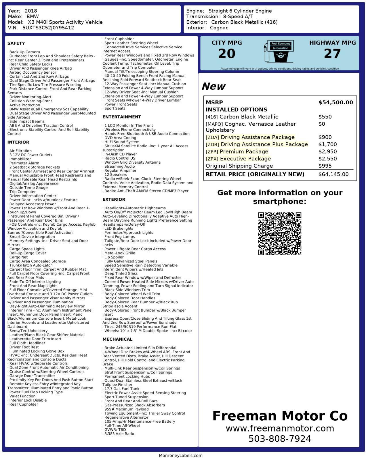 Used 2018 BMW X3 M40i image 7