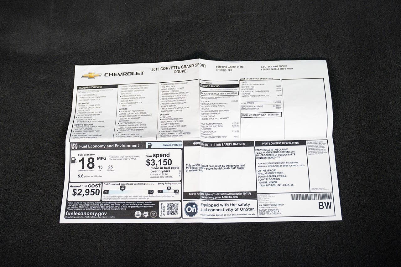 Used 2013 Chevrolet Corvette Grand Sport w/ 2LT Preferred Equipment Group RWD image 79