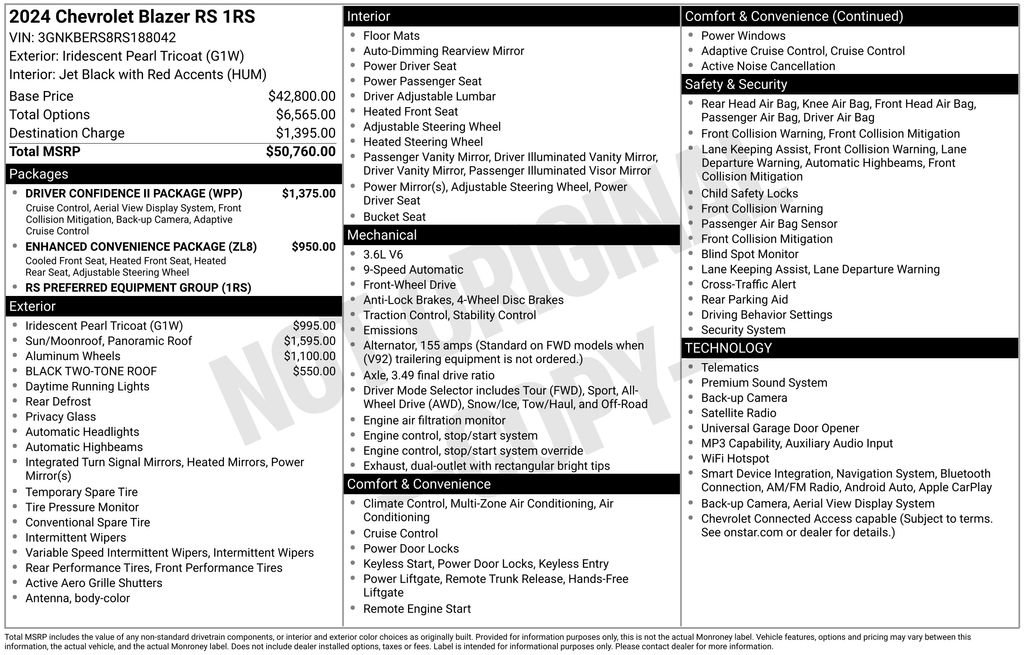 Used 2024 Chevrolet Blazer RS w/ Driver Confidence II Package image 26