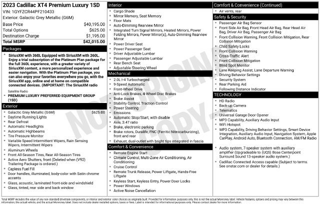 Certified 2023 Cadillac XT4 Premium Luxury FWD image 32