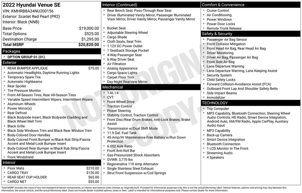 Certified 2022 Hyundai Venue SE FWD image 29