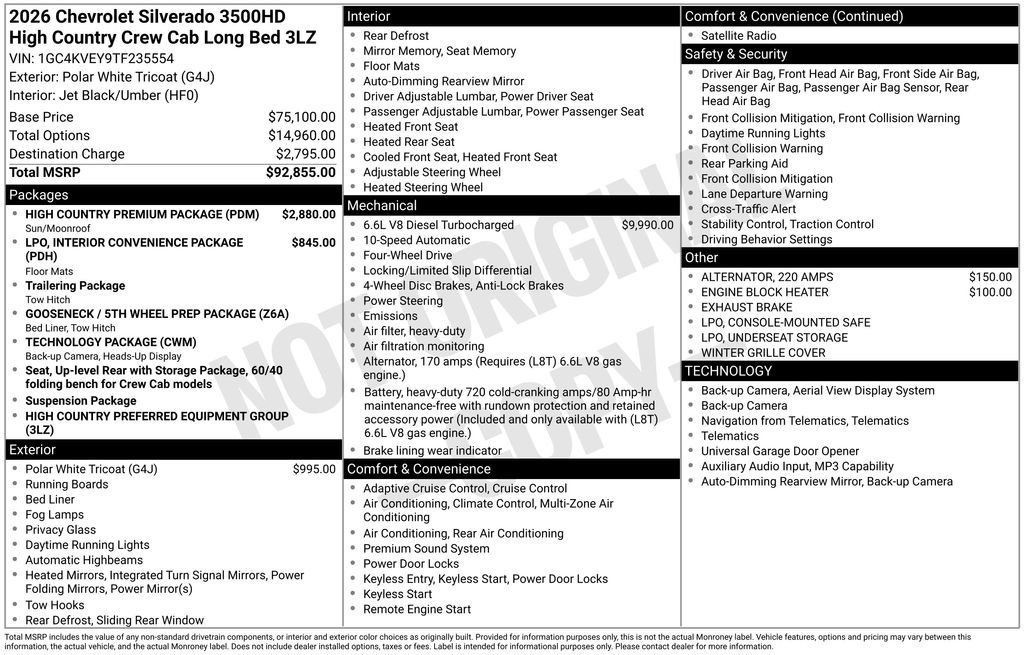 New 2026 Chevrolet Silverado 3500 High Country w/ High Country Premium Package AWD/4WD image 25