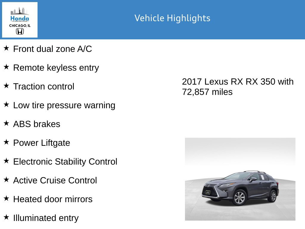 Used 2017 Lexus RX 350 AWD w/ Premium Package image 8