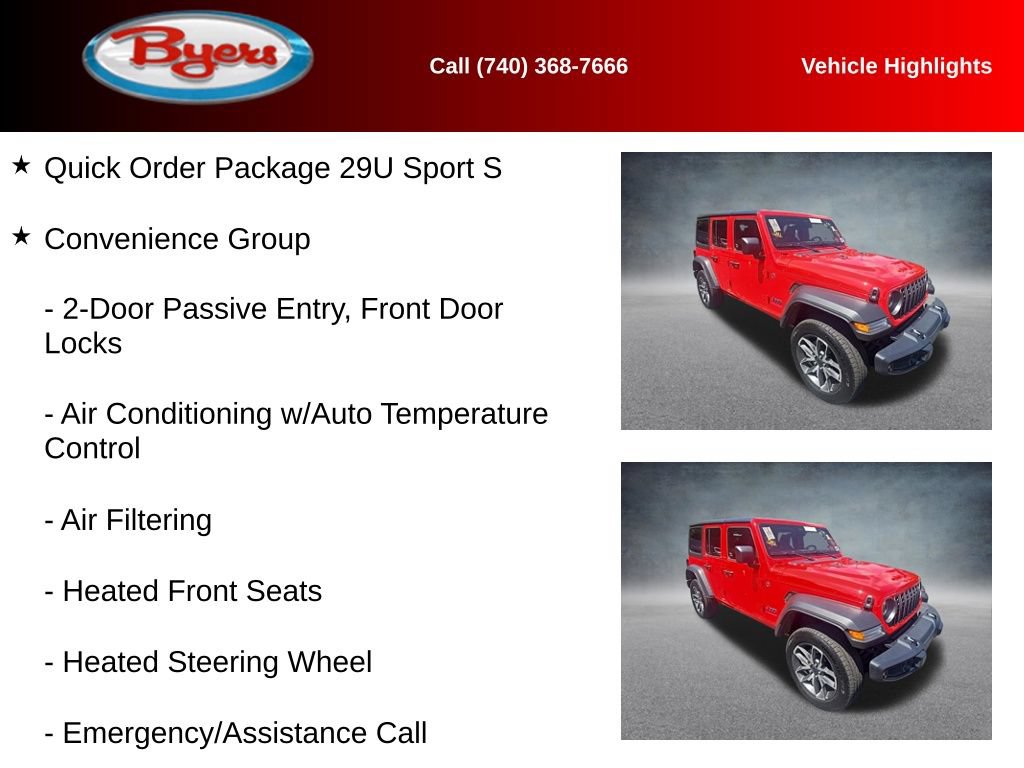 Used 2025 Jeep Wrangler Unlimited Sport S 4xe w/ Convenience Group AWD/4WD image 12