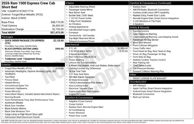 New 2026 RAM 1500 Express AWD/4WD image 9