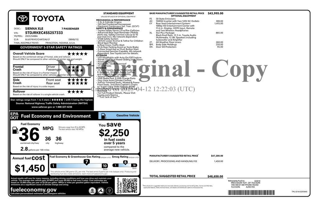 Used 2025 Toyota Sienna XLE w/ XLE Plus Package image 3