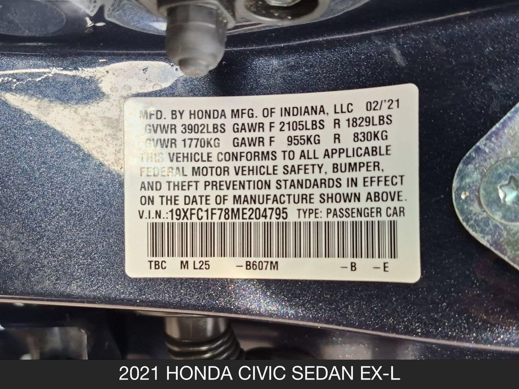 Used 2021 Honda Civic EX-L image 25