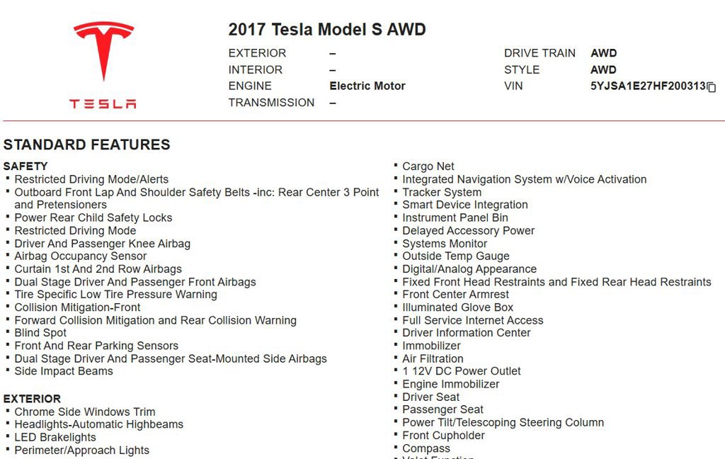 Used 2017 Tesla Model S 75D AWD/4WD image 17