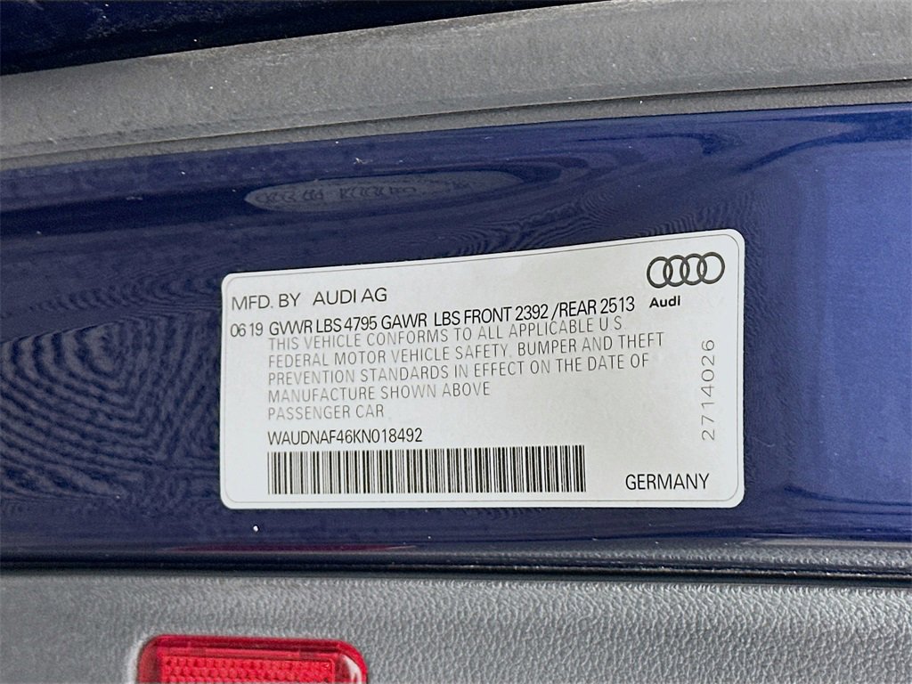 Used 2019 Audi A4 2.0T Premium w/ Sport Package image 33