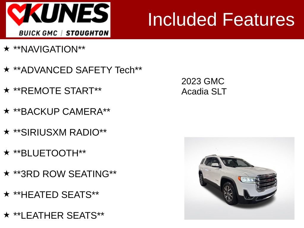 Used 2023 GMC Acadia SLT image 2