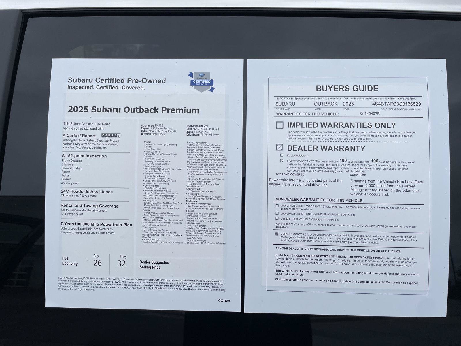 Certified 2025 Subaru Outback Premium w/ Popular Package #1A AWD/4WD image 32