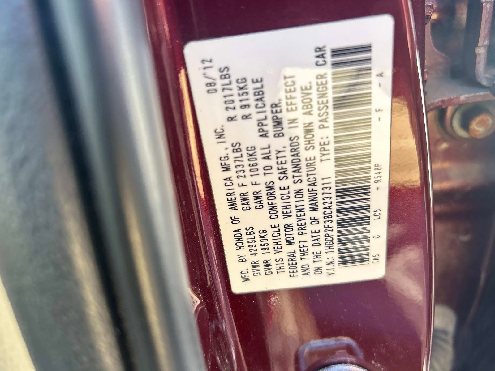 Used 2012 Honda Accord LX image 21