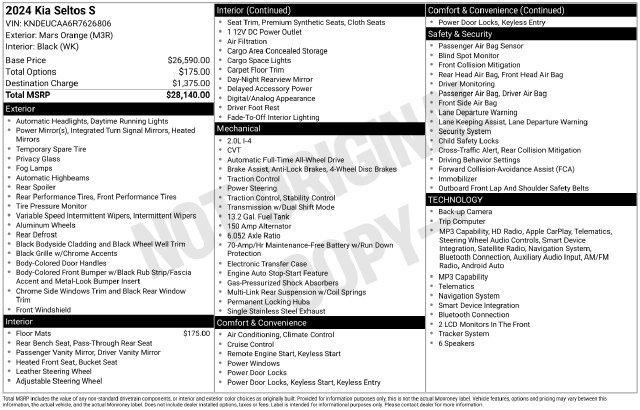 Certified 2024 Kia Seltos S AWD/4WD image 25