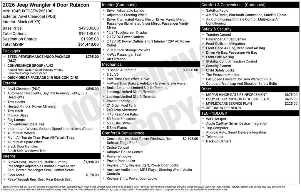 New 2026 Jeep Wrangler Unlimited Rubicon image 9