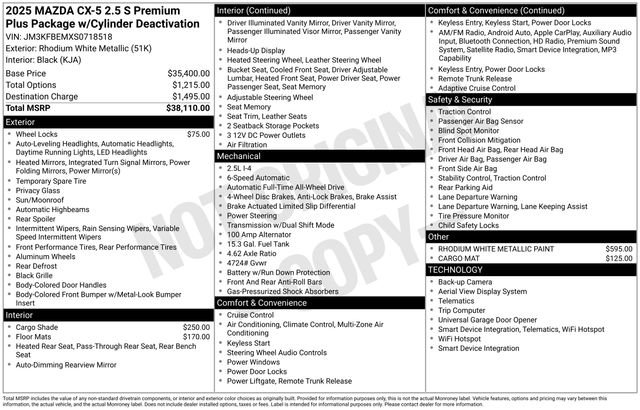 Used 2025 MAZDA CX-5 AWD 2.5 S w/ Premium Plus Pkg image 42
