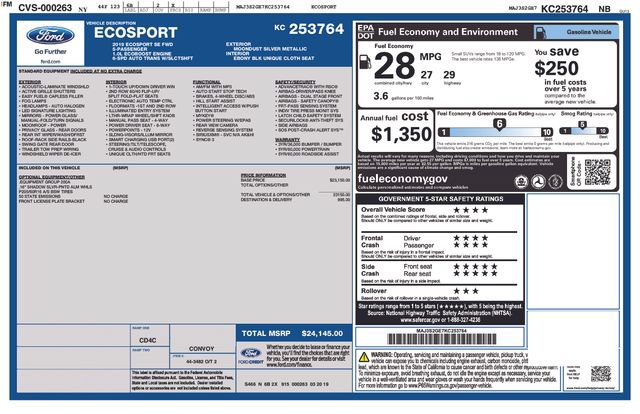 Used 2019 Ford EcoSport SE FWD image 7