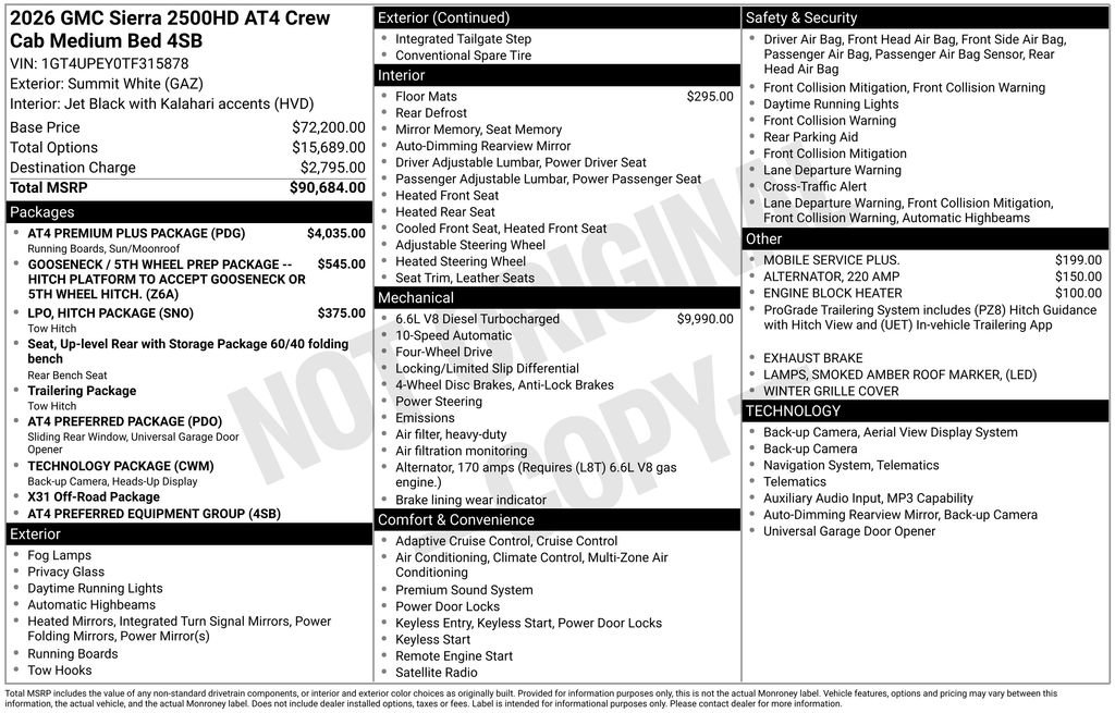 New 2026 GMC Sierra 2500 AT4 w/ AT4 Premium Plus Package AWD/4WD image 17