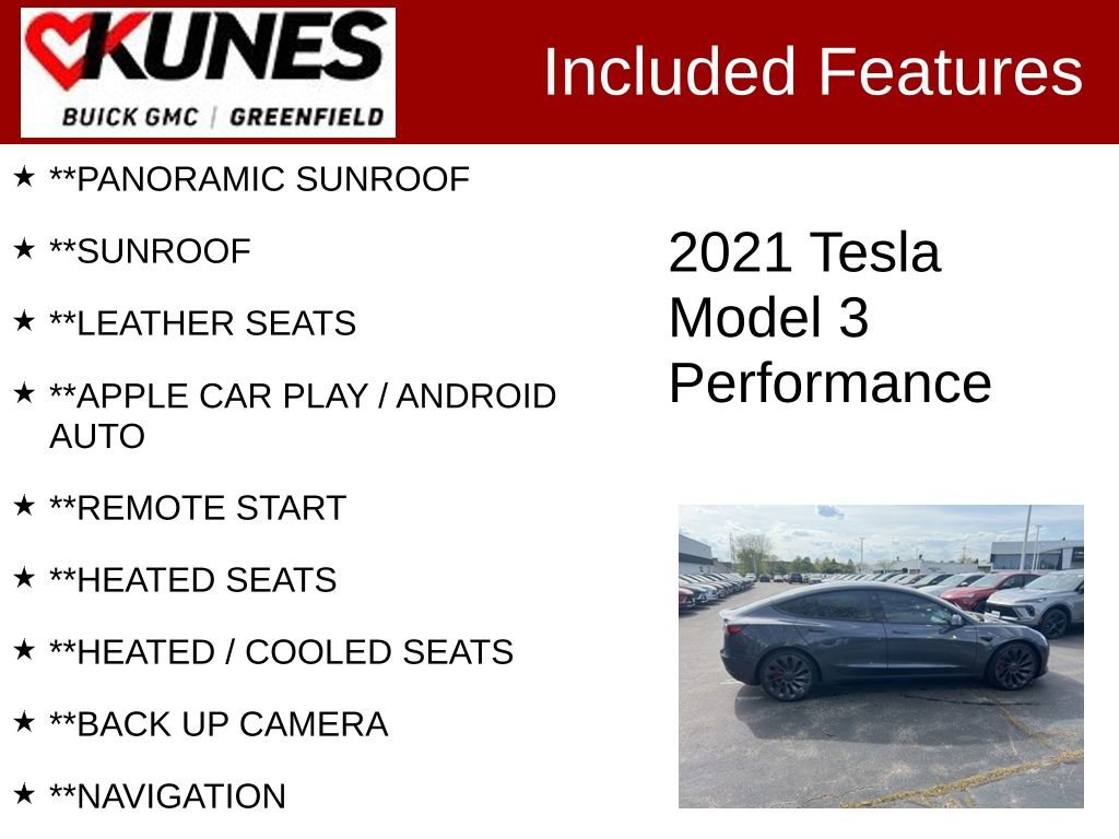 Used 2021 Tesla Model 3 Performance AWD/4WD image 2