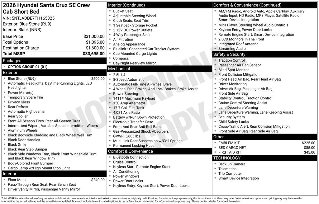 New 2026 Hyundai Santa Cruz SE image 6