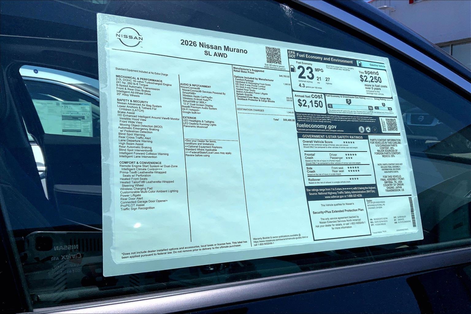 New 2026 Nissan Murano SL w/ Comfort Package AWD/4WD image 15
