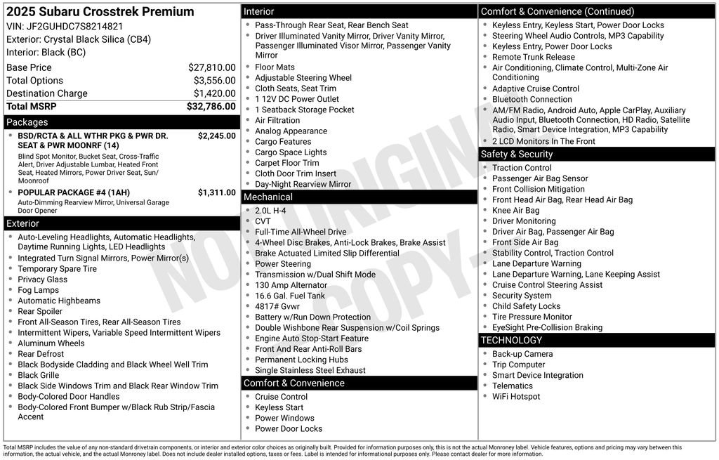 Certified 2025 Subaru Crosstrek 2.0i Premium image 26