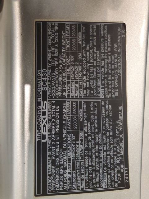 Used 2003 Lexus SC 430 Convertible image 32