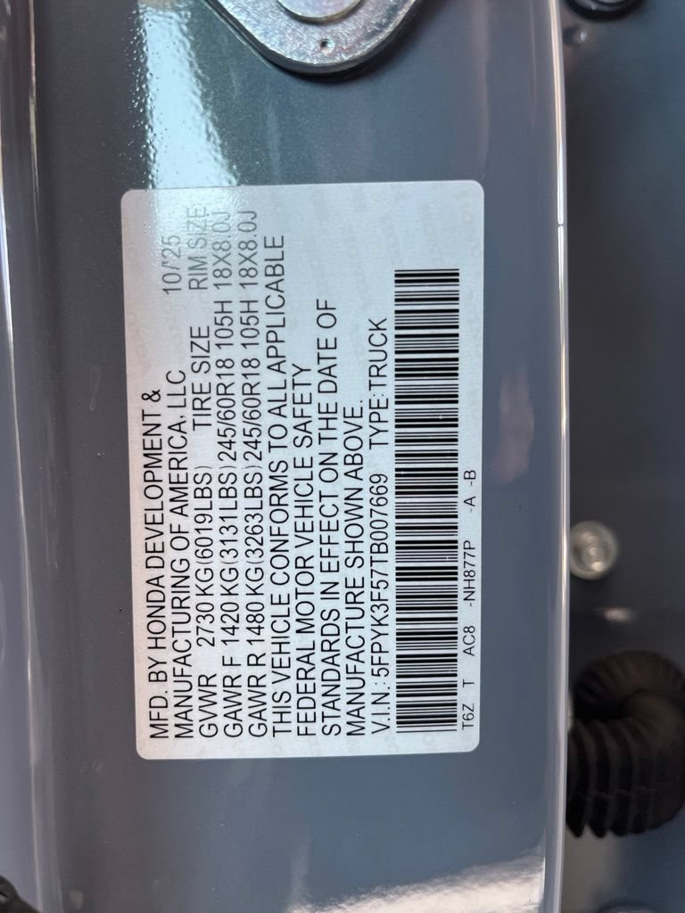 Certified 2026 Honda Ridgeline RTL image 7