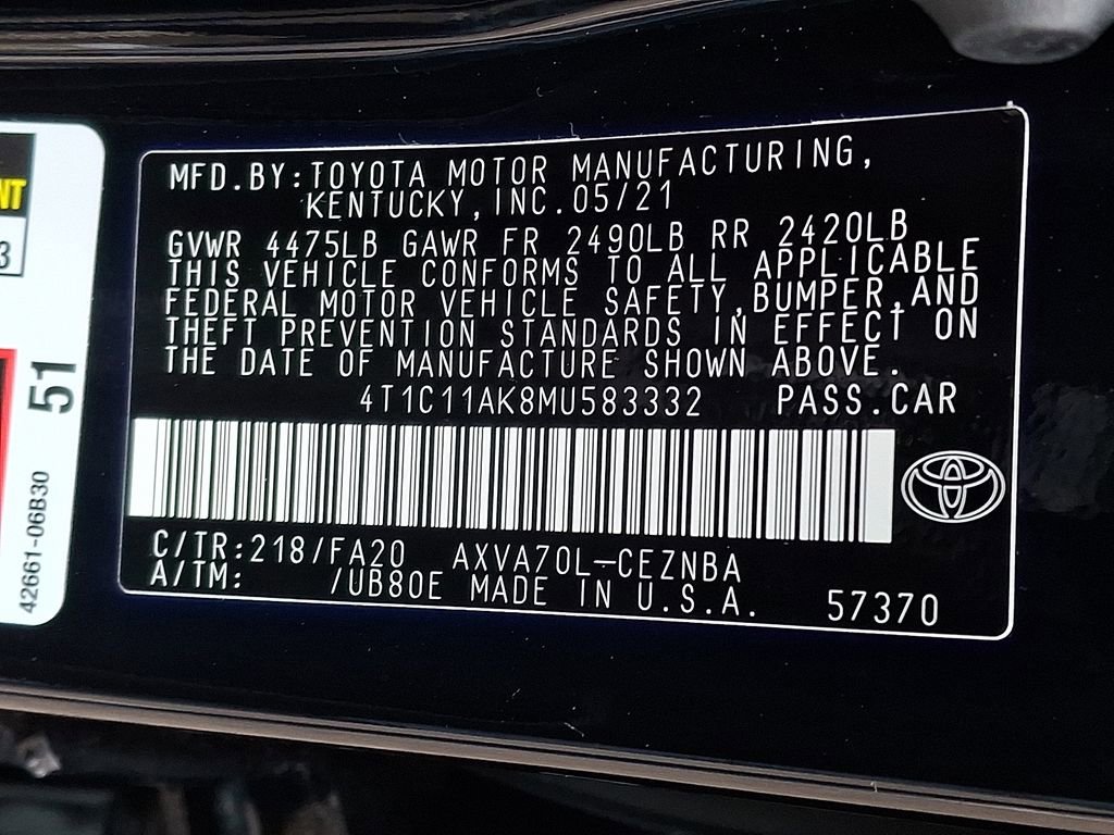 Used 2021 Toyota Camry LE FWD image 27