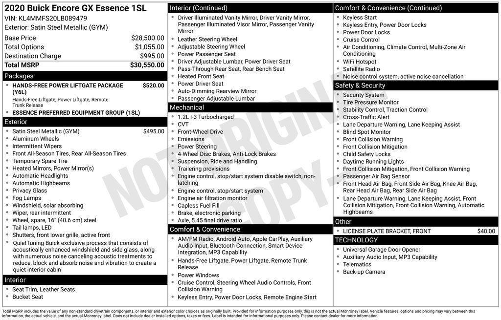 Used 2020 Buick Encore GX Essence FWD image 11