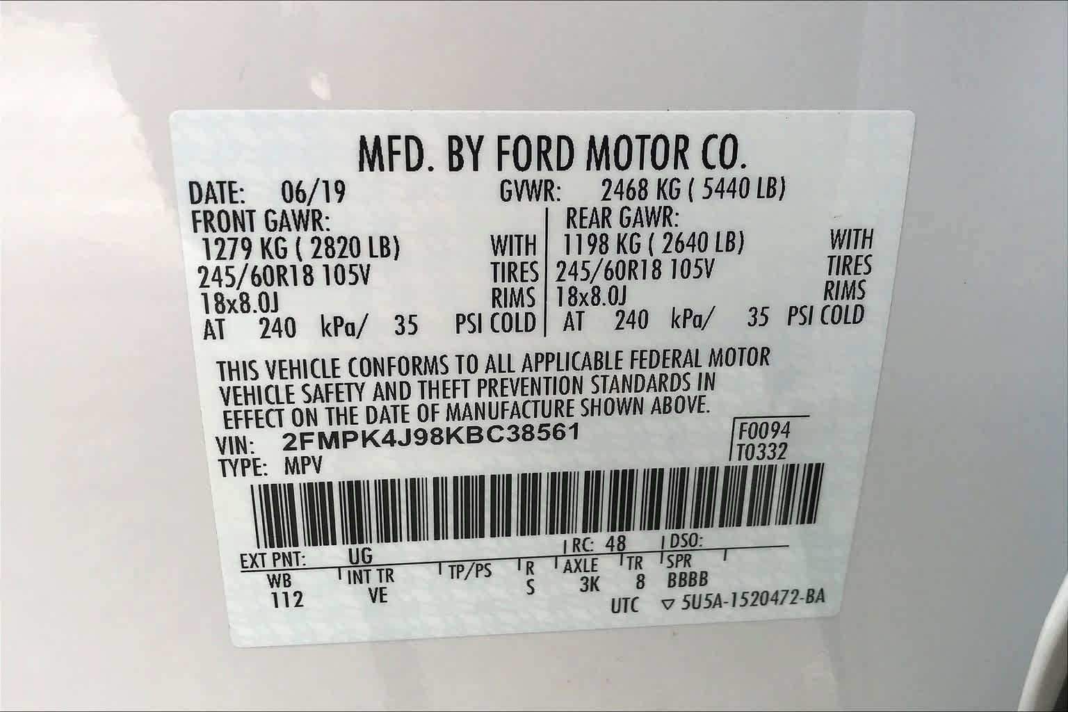 Used 2019 Ford Edge SEL w/ Equipment Group 201A AWD/4WD image 37
