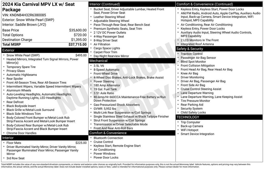 Certified 2024 Kia Carnival LX FWD image 8