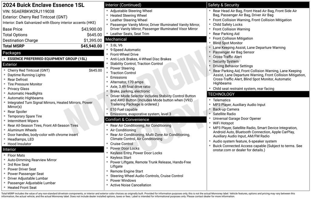 Used 2024 Buick Enclave Essence FWD image 51