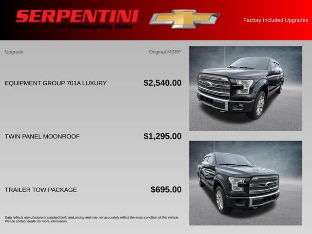 Used 2015 Ford F150 Platinum w/ Equipment Group 701A Luxury AWD/4WD image 4