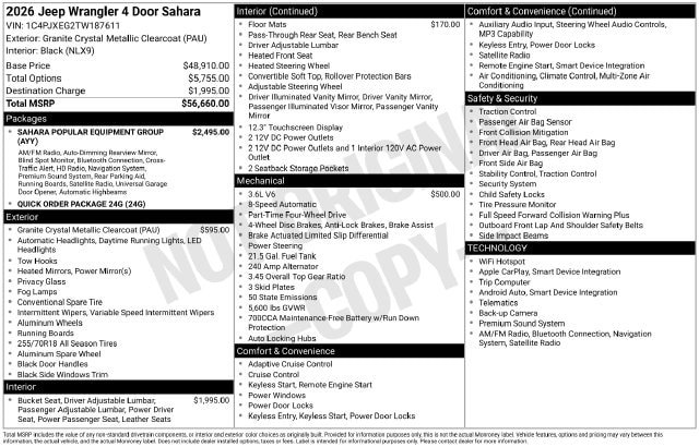 New 2026 Jeep Wrangler Unlimited Sahara AWD/4WD image 32