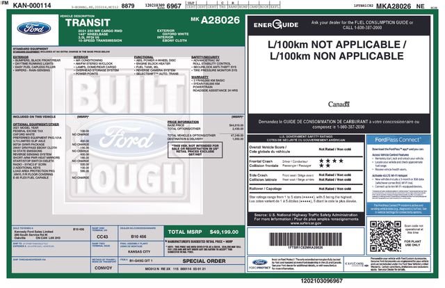 Used 2021 Ford Transit 250 Medium Roof w/ Load Area Protection Package image 7