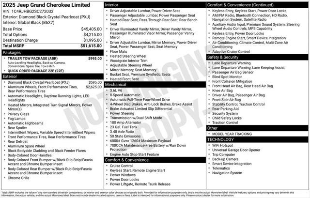 Certified 2025 Jeep Grand Cherokee Limited w/ Trailer Tow Package AWD/4WD image 9