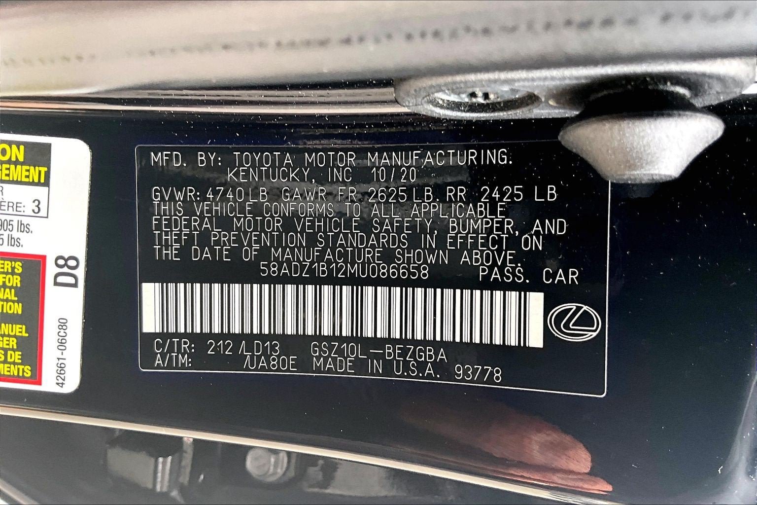 Used 2021 Lexus ES 350 w/ Premium Package FWD image 29