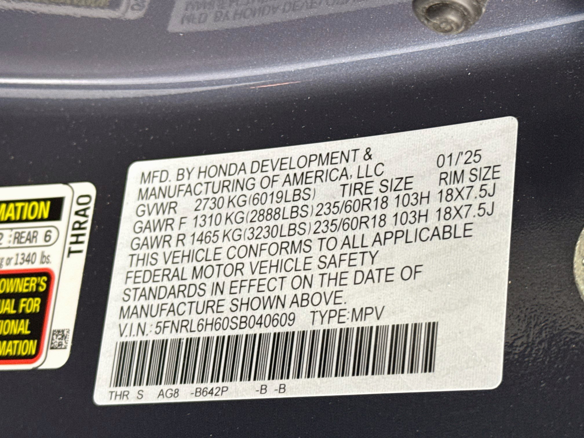 Certified 2025 Honda Odyssey EX-L image 33