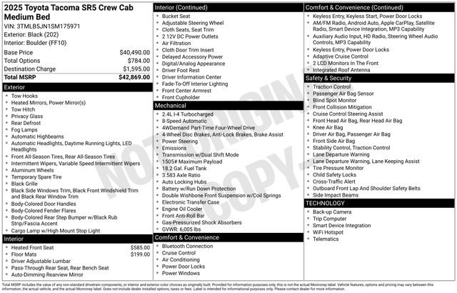 New 2025 Toyota Tacoma SR5 image 5