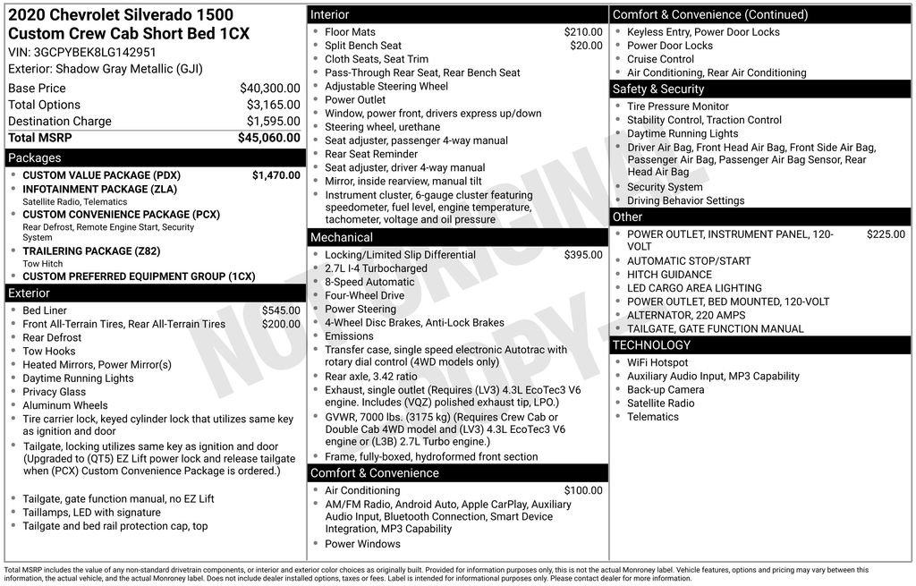 Certified 2020 Chevrolet Silverado 1500 Custom w/ Custom Value Package AWD/4WD image 31