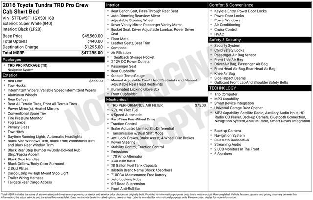 Used 2016 Toyota Tundra TRD Pro AWD/4WD image 10