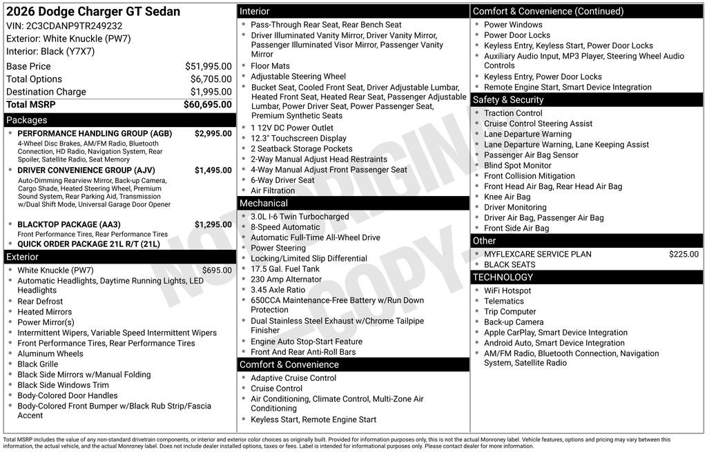 New 2026 Dodge Charger R/T w/ Performance Handling Group AWD/4WD image 5