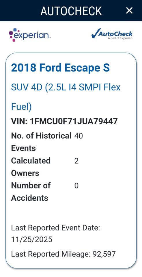 Used 2018 Ford Escape S image 19