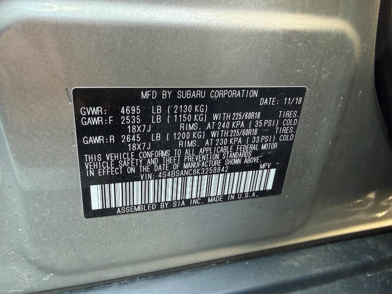 Used 2019 Subaru Outback 2.5i Limited AWD/4WD image 25