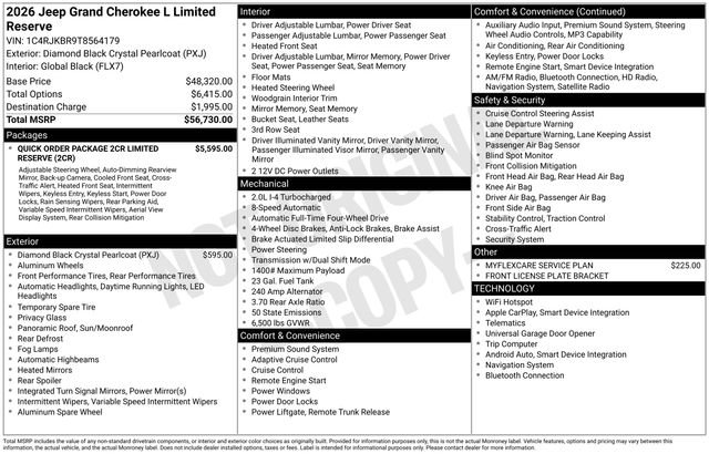 New 2026 Jeep Grand Cherokee L Limited AWD/4WD image 5