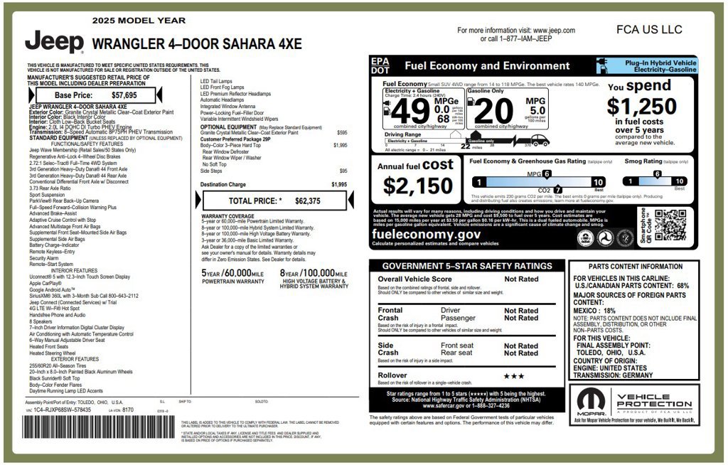 Certified 2025 Jeep Wrangler Unlimited Sahara AWD/4WD image 3