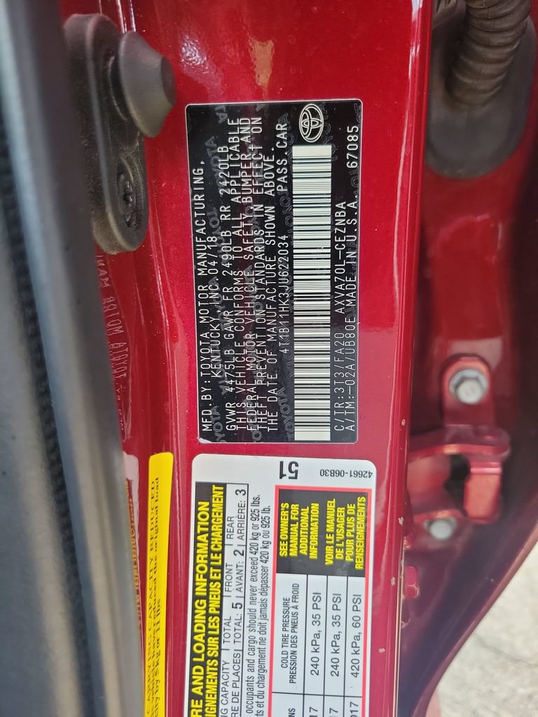 Certified 2018 Toyota Camry LE FWD image 36
