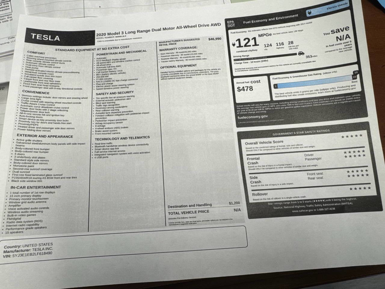 Used 2020 Tesla Model 3 Long Range image 30
