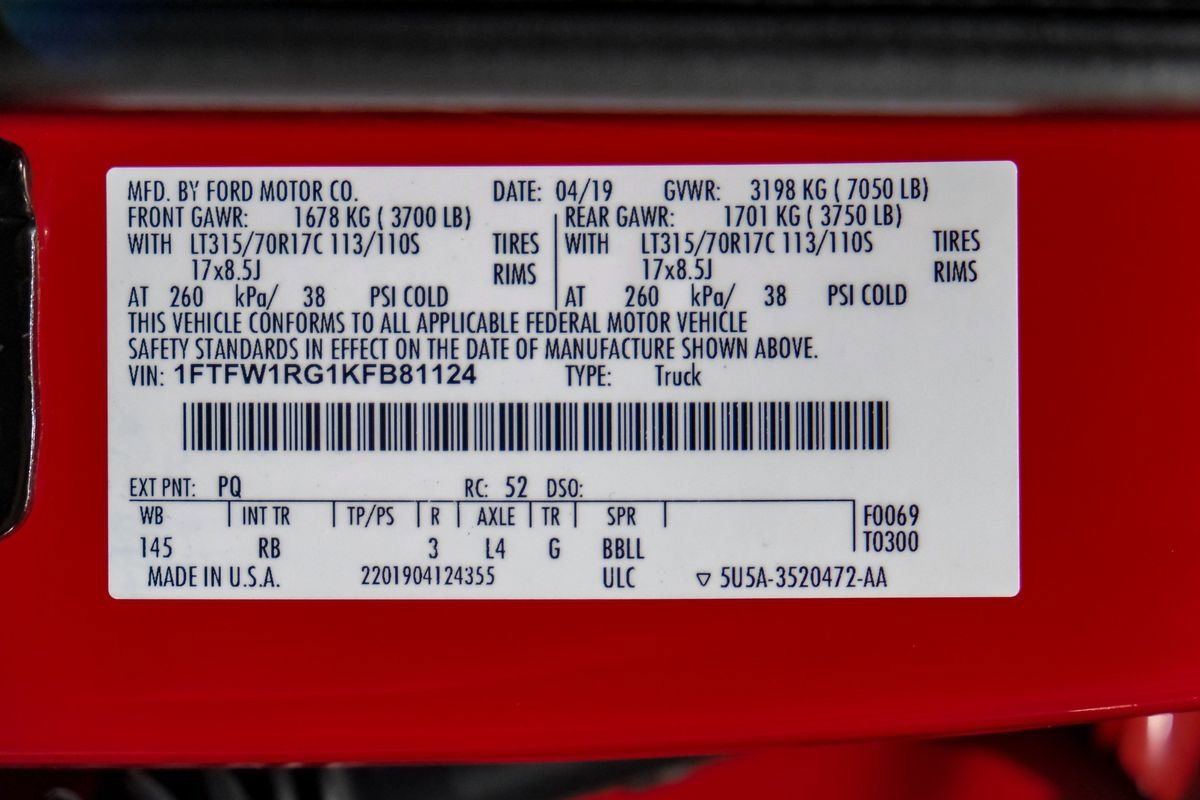 Used 2019 Ford F150 Raptor w/ Equipment Group 802A Luxury image 68